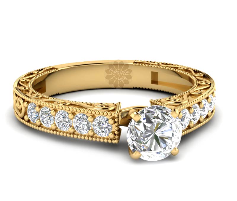 Vogue Crafts & Designs Pvt. Ltd. manufactures Vintage Gold Engagement Ring at wholesale price.